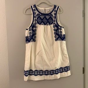 Madewell cream and blue woven dress